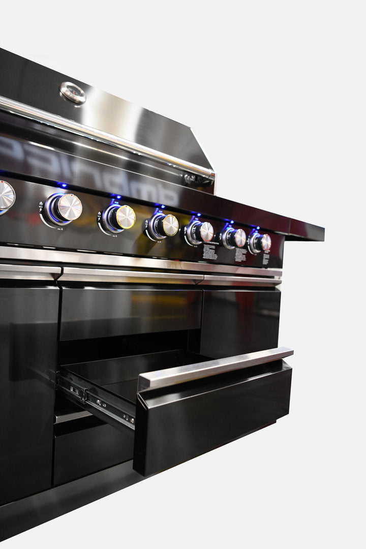 Macelleria Professional 6 Burner Outdoor Kitchen BBQ | Black High Grade #304  Stainless Steel