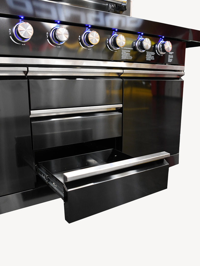 Macelleria Professional 6 Burner Outdoor Kitchen BBQ | Black High Grade #304  Stainless Steel