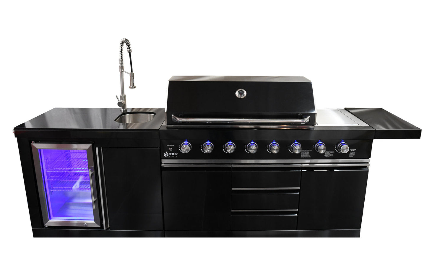 Macelleria Professional 6 Burner Outdoor Kitchen BBQ | Black High Grade #304  Stainless Steel