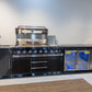 Floor Stock 6 Burner Black 304SS 6 Burner + Wok BBQ Kitchen + 3DR Fridge & Sink