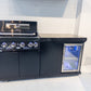 Rockpool 4B + 1DR Fridge & Cupboard Combo Designer Black Outdoor BBQ Kitchen Package inc Fridge, Sink Rear Infrared, Rotisserie, BBQ Cover