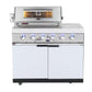 Rockpool 4 Burner White with Wok + Rear Infrared BBQ Kitchen (BBQ Only Fridge Sink Sold Seperate) - LPG Inc Rotisserie & BBQ Cover