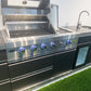 Charcoal Felix 4B + Wok Designer BBQ Kitchen 2.8M: Fridge, Faucet, Sink, Side Wok, Storage Cupboard, Stone Benchtops