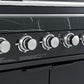 Rockpool 4 Burner Black with Wok + Rear Infrared BBQ Kitchen (BBQ Only Fridge Sink Sold Seperate) - LPG Inc Rotisserie & BBQ Cover