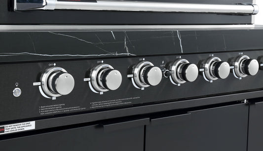 Rockpool Black 4B + Wok: Designer Outdoor BBQ Kitchen Package Inc Fridge, Sink, Rear Infrared, Rotisserie, BBQ Cover