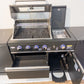 Rockpool Black 4B + Wok L Shape Outdoor Kitchen BBQ Package Black Stone + 2DR Fridge, 2DR Sink, 1DR Cupboard