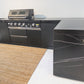 Rockpool Black 4B + Wok L Shape Outdoor Kitchen BBQ Package Black Stone + 2DR Fridge, 2DR Sink, 1DR Cupboard