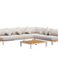 ARI Ralph White Hampton Corner Set - Outdoor Aluminium & Acacia Modular Corner Lounge White Aluminium with White Fabric