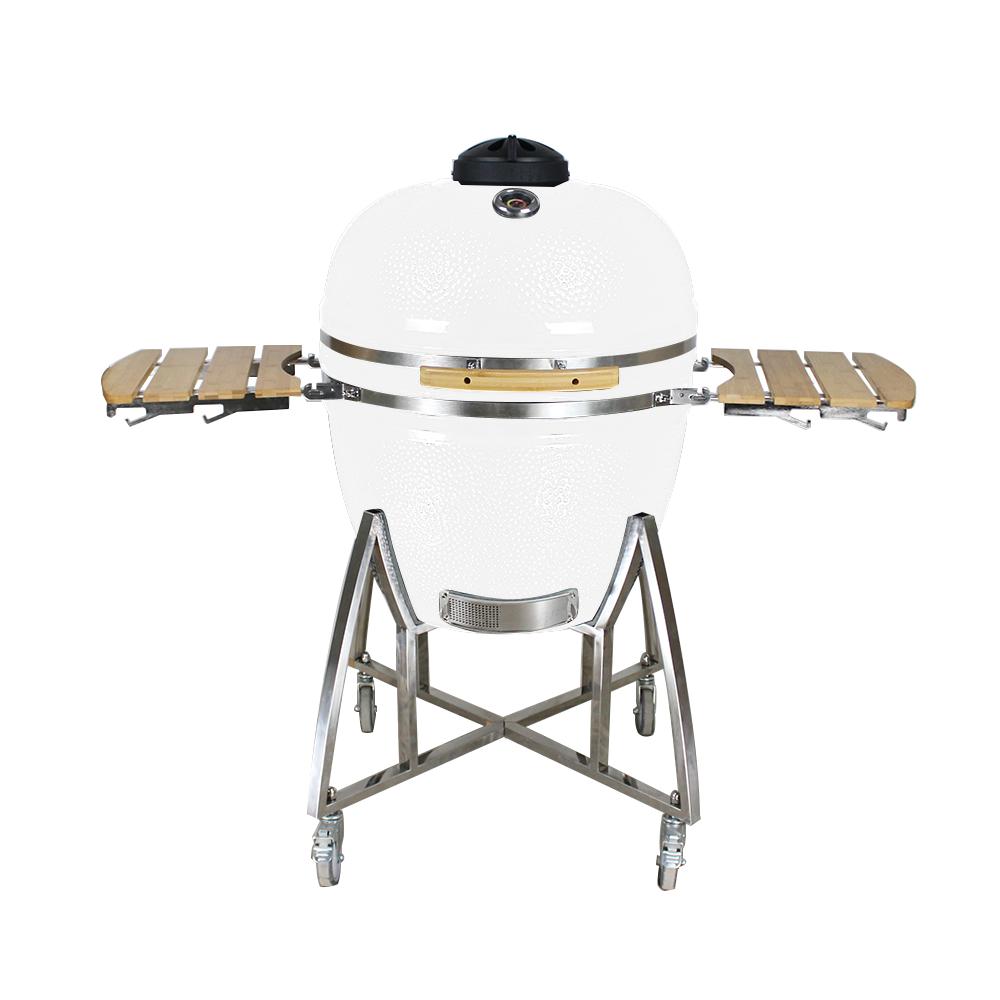 Grill King 16” Kamado Ceramic Charcoal Grill With Trolley & Side Tables