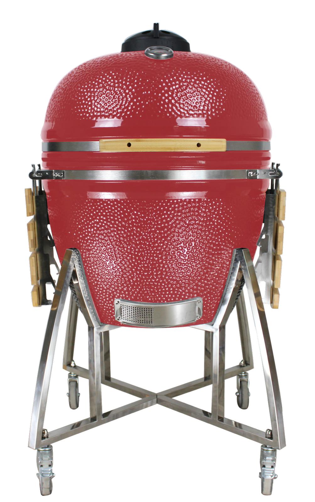 Grill King 27” Kamado Ceramic Charcoal Grill With Trolley & Side Tables