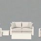 Executive 5 Piece Sofa Set: White Hampton Style with Industrial Aluminium Frame and Element-Resistant Fabric