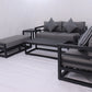 AluLux Hampton Elegance: Premium Black Aluminum Outdoor Lounge Set