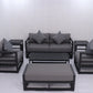 AluLux Hampton Elegance: Premium Black Aluminum Outdoor Lounge Set