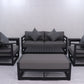 AluLux Hampton Elegance: Premium Black Aluminum Outdoor Lounge Set