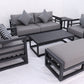 AluLux Hampton Elegance: Premium Black Aluminum Outdoor Lounge Set