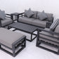 AluLux Hampton Elegance: Premium Black Aluminum Outdoor Lounge Set