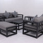 AluLux Hampton Elegance: Premium Black Aluminum Outdoor Lounge Set