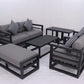 AluLux Hampton Elegance: Premium Black Aluminum Outdoor Lounge Set