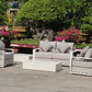 Executive 5 Piece Sofa Set: White Hampton Style with Industrial Aluminium Frame and Element-Resistant Fabric