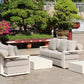 Executive 5 Piece Sofa Set: White Hampton Style with Industrial Aluminium Frame and Element-Resistant Fabric