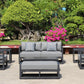 AluLux Hampton Elegance: Premium Black Aluminum Outdoor Lounge Set