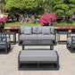 AluLux Hampton Elegance: Premium Black Aluminum Outdoor Lounge Set