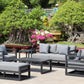 AluLux Hampton Elegance: Premium Black Aluminum Outdoor Lounge Set