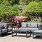 AluLux Hampton Elegance: Premium Black Aluminum Outdoor Lounge Set