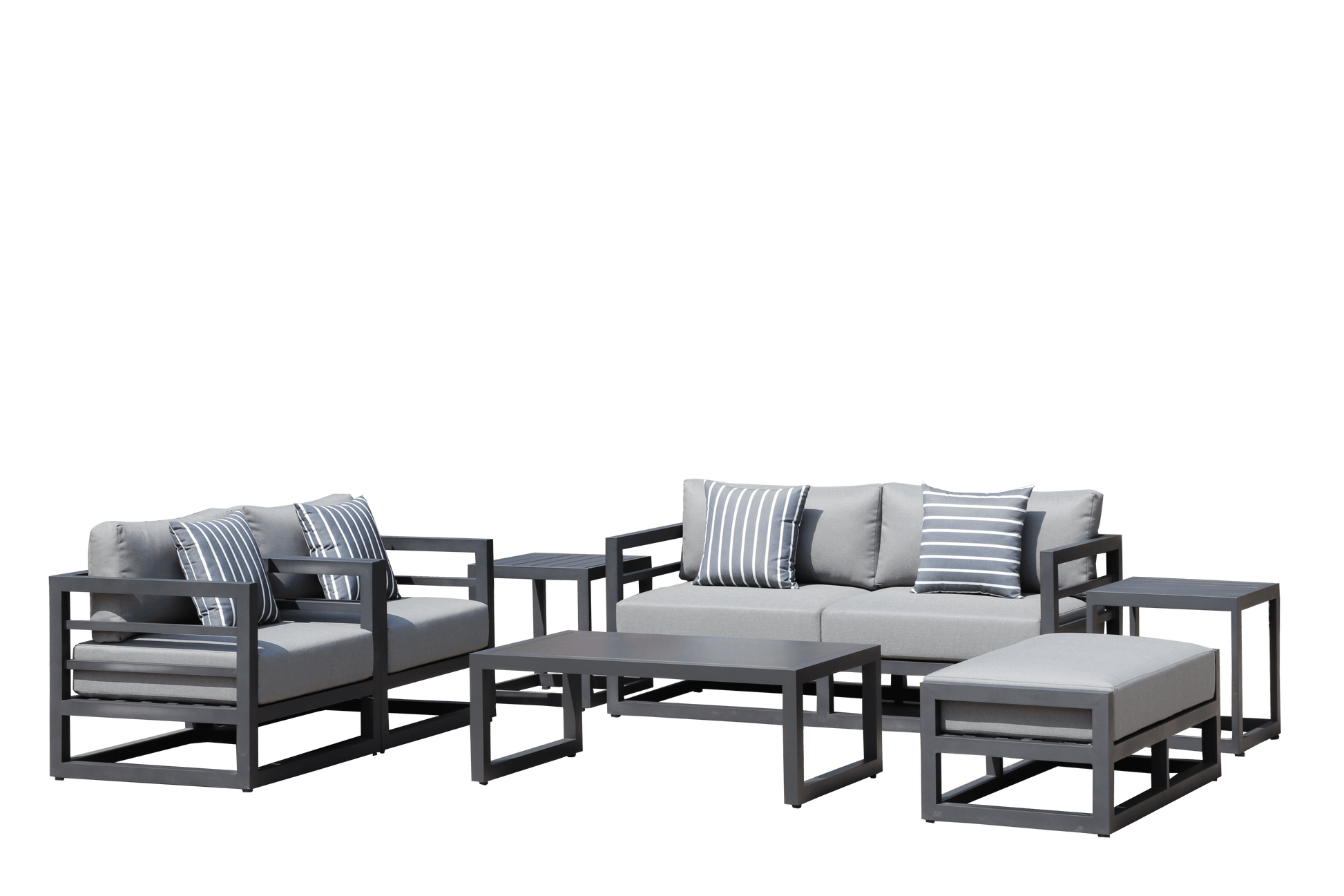 AluLux Hampton Elegance: Premium Black Aluminum Outdoor Lounge Set