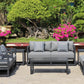 AluLux Hampton Elegance: Premium Black Aluminum Outdoor Lounge Set