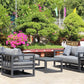 AluLux Hampton Elegance: Premium Black Aluminum Outdoor Lounge Set