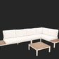 Outdoor Havana Package In White - Outdoor Aluminium & Acacia Modular Corner Lounge