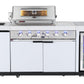 Rockpool 4 Burner White with Wok + Rear Infrared BBQ Kitchen (BBQ Only Fridge Sink Sold Seperate) - LPG Inc Rotisserie & BBQ Cover