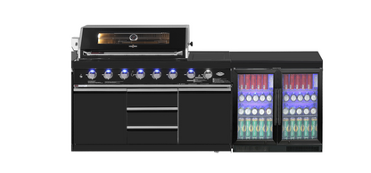 test rey 1 Kingsley 6-Burner Outdoor BBQ Kitchen + 2DR Tropical Fridge