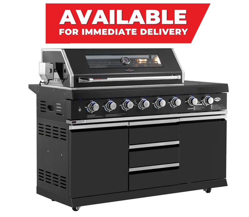 Grill King Kingsley 6 Burner + Wok BBQ Module - LPG Inc Rotisserie & BBQ Cover