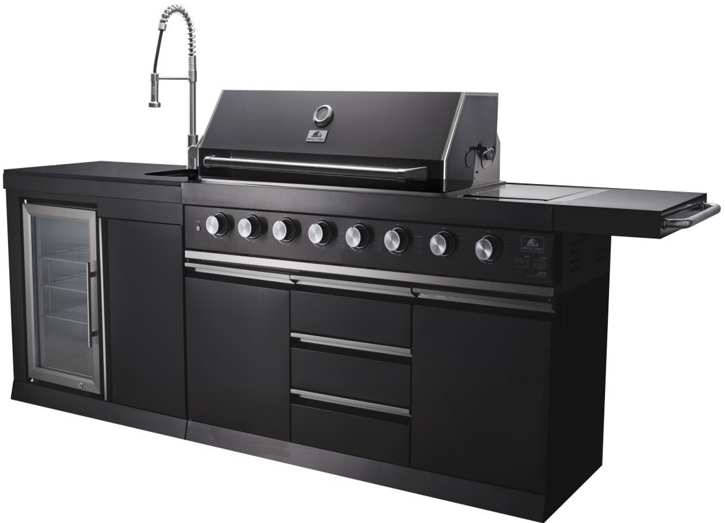 Macelleria Professional 6 Burner Outdoor Kitchen BBQ | Black High Grade #304  Stainless Steel