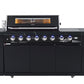 Rockpool Black 6B + 188L Kegerator : Designer Outdoor Kitchen BBQ Package Inc Wok Burner, Fridge, Sink, Rotisserie & BBQ Covers.