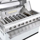 Rockpool 6B + Wok: White Designer 6 Burner Outdoor BBQ Kitchen Package: Inc White Bench, White Doors, Fridge & Sink