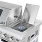 Rockpool White 6B + 188L Kegerator : Designer Outdoor Kitchen BBQ Package Inc Wok Burner, Fridge, Sink, Rotisserie & BBQ Covers.