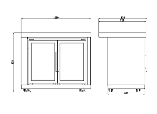 Twin Fridge Module Suits Rockpool White BBQ Kitchen Package Inc Stone Finishes, Aluminum Powder coated Cabinets, Castor Wheels