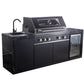 Rockpool Black 6B Outdoor Kitchen BBQ Package, Fridge, Sink, Rear infrared burner