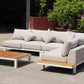 ARI Ralph White Hampton Corner Set - Outdoor Aluminium & Acacia Modular Corner Lounge White Aluminium with White Fabric