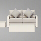 Executive 5 Piece Sofa Set: White Hampton Style with Industrial Aluminium Frame and Element-Resistant Fabric