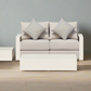 Executive 5 Piece Sofa Set: White Hampton Style with Industrial Aluminium Frame and Element-Resistant Fabric