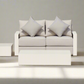 Executive 5 Piece Sofa Set: White Hampton Style with Industrial Aluminium Frame and Element-Resistant Fabric