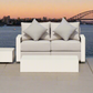 Executive 5 Piece Sofa Set: White Hampton Style with Industrial Aluminium Frame and Element-Resistant Fabric